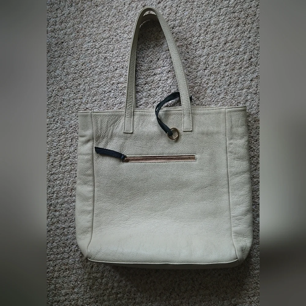 Henri Lou cream color Leather Hobo bag